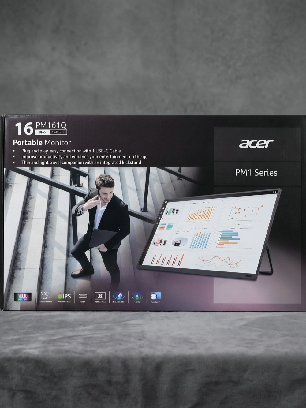 Acer 16" Portable Monitor in Black and Silver